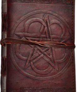 Pentagram Leather Blank Book W- Cord