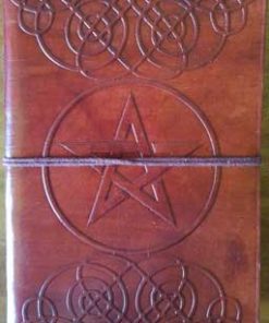 5" X 7" Pentagram Leather Blank Book W-cord