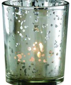 Silver Glass Votive Holder