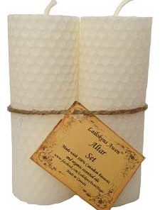 4 1-4" Altar Set White Lailokens Awen Candle