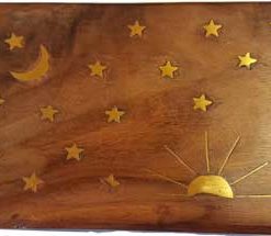 4" X 6" Stars & Moon Brass Inlay Box