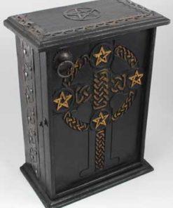 Pentagram & Celtic Cross Altar Cupboard