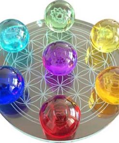 55mm 7 Chakra Flower Of Life Set Gazing Balls