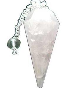 6-sided Rose Quartz Pendulum