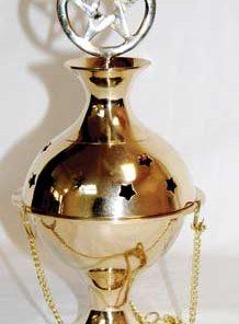 Pentagram Crowned Hanging Brass Censer