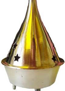 3" Brass Cone And Resin Incense Burner