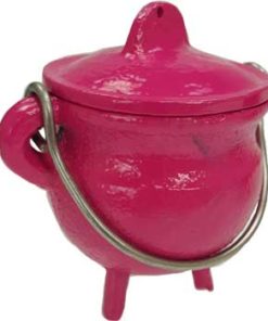 3" Pink Cast Iron Cauldron