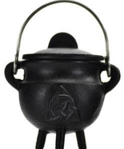 Triquetra Cast Iron Cauldron W-lid 2 3-4"