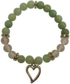 8mm Amazonite- Quartz With Heart