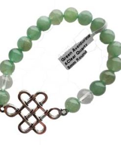 8mm Green Aventurine & Clear Quartz- Celtic