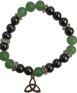 8mm Green Aventurine- Hematite With Triquetra
