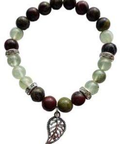 8mm Dragon Bloodstone- Prehnite Leaf