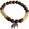 8mm Tiger Eye- Rutilated Quartz With Elephant