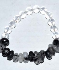 Nuggets, Quartz With Tourmaline & Quartz Gemstone Bracelet