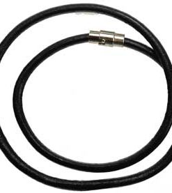 Thick Black Leather 18" Necklace