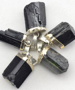 Black Tourmaline Untumbled Pendant