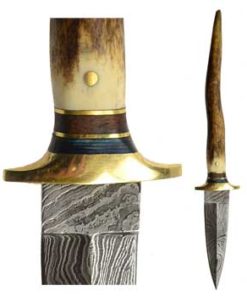 Bone Damascus Athame