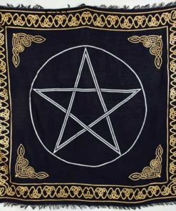 Gold Bordered Pentagram Altar Cloth 36" X 36"