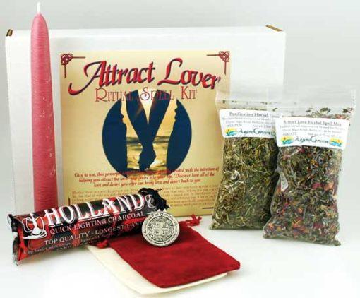 Attract Lover boxed ritual kit This Attract Lover boxed ritual kit will walk you step by step through the process of casting a ritual love spell that will bring all of the love and desire you offer back to you.