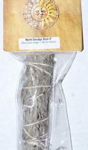 4" Sage & Myrrh Smudge Stick