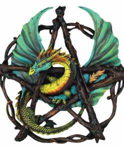 Forest Pentagram Dragon Wall Plaque 13"