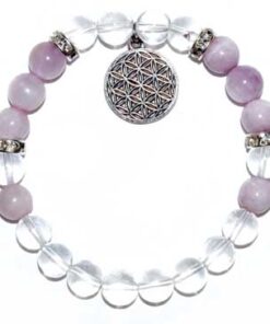 8mm Quartz- Kunzite Flower Of Life