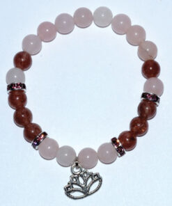 8mm Rose Quartz- Strawberry Quartz With Lotus