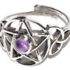 Amethyst pentagram ring