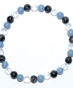 6mm Larvikite, Angelite, Quartz